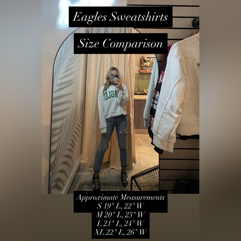 Eagles Boxy Cropped Crewneck Sweatshirt - Picture 9 of 14